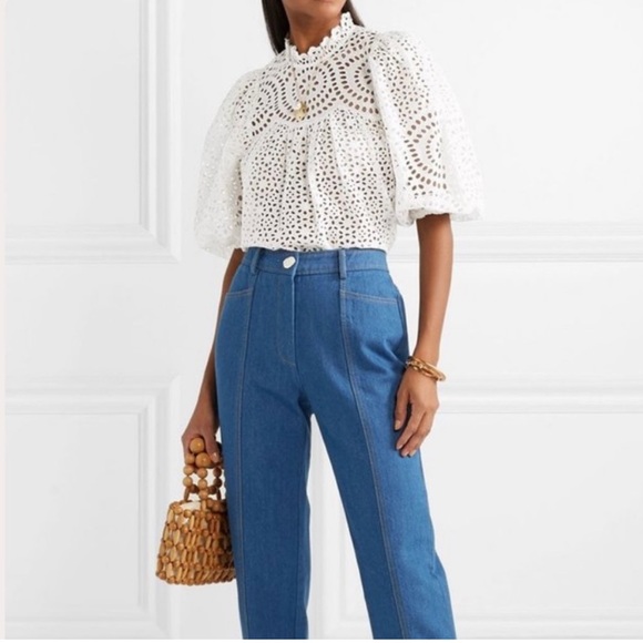 ULLA JOHNSON Eyelet Lenna Top size 4 - Picture 13 of 16